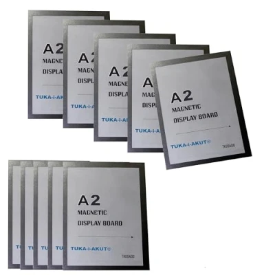 Image de TUKA i AKUT 10x A2 Cadre d&#039;affichage Magnétique, Adhésif pour Signe Enseignes, Pochette d&#039;information Fermeture Porte Affiche, Sachet de 10 Couleur Noir, TKD8400