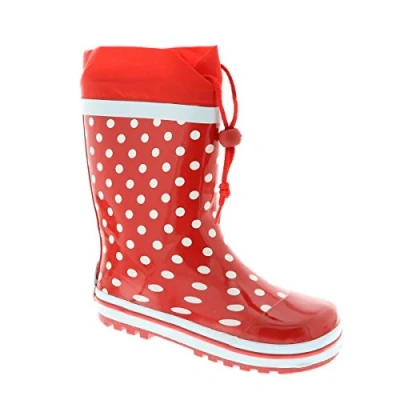 Image de Playshoes Bottes En Caoutchouc Chaussons Mixte Enfant, Points Rouges, 34/35 EU