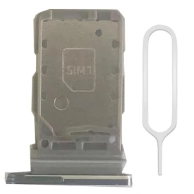 Image de MMOBIEL Tiroir Carte Dual SIM de Rechange Compatible avec Samsung Galaxy S21 5G / 6.2 inch 2021 INCL. Joint en Caoutchouc et l&#039;épingle Support Blanc
