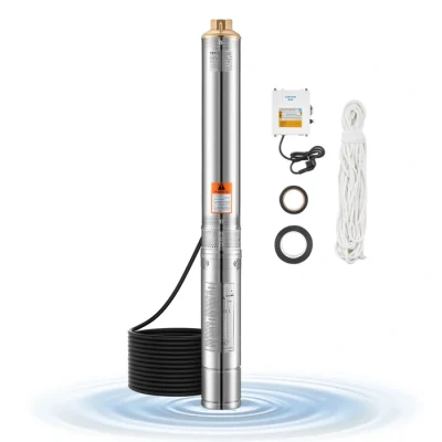 Image de Pompe Immergée pour Puits Profond VEVOR 550 W à eau en Acier inox Débit 65 L/min Hauteur de 85m avec Cordon 20 m