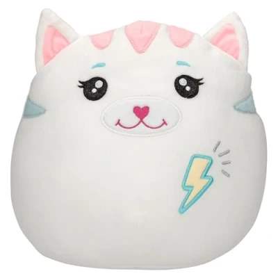Image de Depesche 13040 Ylvi Swoppies Doudou Chat en Blanc, avec Effet Lumineux, éclair et Oreilles Pointues, Peluche de 20 cm env, Multicolor, Taille Unique