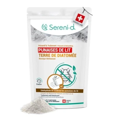 Image de TERRE DE DIATOMÉE PUNAISES LIT en POUDRE ANTI AMORPHE EFFICACITÉ FOUDROYANTE Ingrédients 100% d&#039;origine Naturelle Action IMMÉDIATE et EFFICACE Swiss Lab