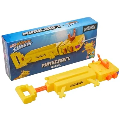 Image de Nerf Super Soaker Minecraft, Blaster à Eau Axolotl avec branchies articulées