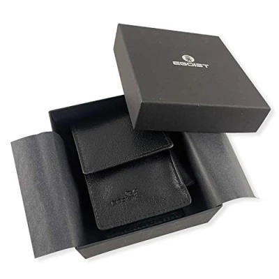 Image de EGOIST Porte Cigarettes en Vrai Cuir, étui pour Cigarettes, boîte à Accessoires de Voyage Noir