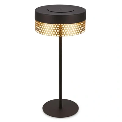 Image de Briloner Lampe à poser rechargeable Booha, noir, métal, IP44, intensité variable