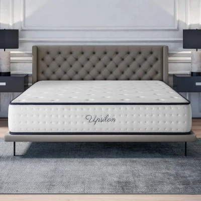Image de COSMOS Matelas 90x200 cm Upsilon Épais 24 Accueil Mousse à mémoire de Forme et Blue Latex Confort Mi Ferme 7 Zones Réversible Hypoallergénique Durable Couchage Indépendant