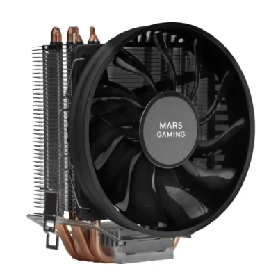 Image de Mars Gaming MCPUBK, Dissipateur CPU, 4 Heatpipes HCT, TDP 160W, Ventilateur PWM 110mm Ultra Silencieux, Noir