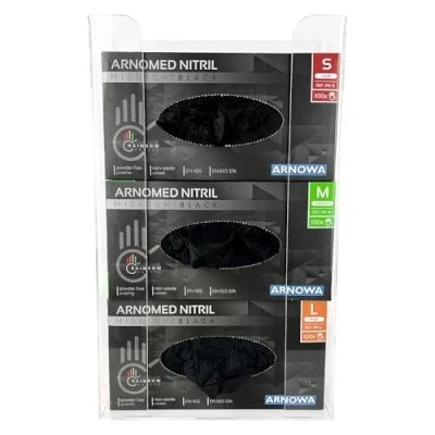 Image de ARNOMED support gant pour gants jetables, 2x de jetables 3 boîtes, mural distributeur transparent en acrylique 24,6x8,1x41 cm