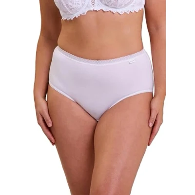 Image de SANS COMPLEXE Classique Coton B 60AH36 Slip, Blanc+Blanc, 44 Femme