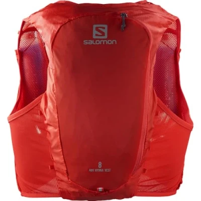 Image de Salomon Adv Hydra Vest 8 Gilet d&#039;hydratation Trail running Randonnée Vélo unisexe, Confort et stabilité, Accès rapide à l’hydratation, Simplicité, Rouge, S