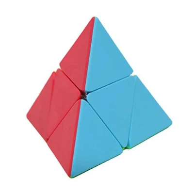 Image de OJIN MO FANG GE Pyraminx 2x2 Stickerless Cube MoFangGe Pyramid Triangle à Quatre Axes Tetrahedron Puzzle avec Un Trépied (2x2 Stickerless)