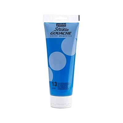 Image de Pébéo Peinture Gouache 220ml Tube de Qualité Fine Idéal Travaux Étude 1 220 ml Bleu Cæruleum 270 013