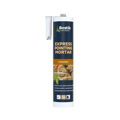 Image de Bostik Express Mortier pointu prêt à l&#039;emploi, résistant aux intempéries, couleur : buff, contenance 310 ml