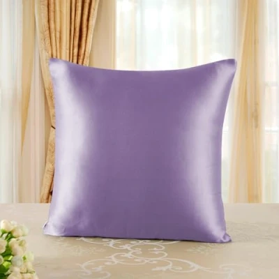 Image de townssilk Taie d&#039;oreiller en Soie, 100% Soie de mûrier Naturelle 19 Momme, Deux Faces certifiée Oeko Tex, Douce pour la Peau et Les Cheveux, 1 unité,80x80cm,Glycine