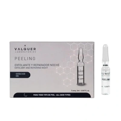 Image de Valquer Laboratorios Peeling Facial Ampoules. Sérum Visage. Gommage et réparation de nuit. Tous types peau. Avec l&#039;acide glycolique Aha. Visage 5 Unités X 2 Ml,