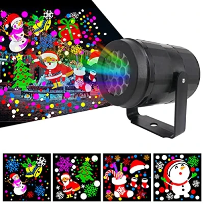 Image de JTLB Projecteur de Noël Halloween LED Lampe avec télécommande lumière étanche pour décoration intérieure et extérieure, Noël, fête,