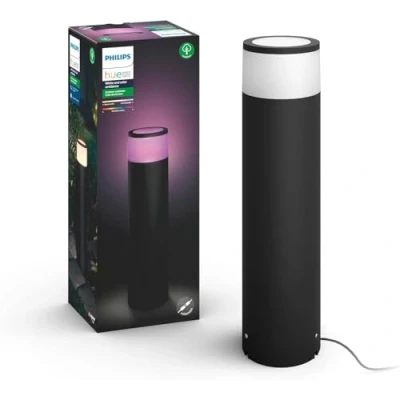 Image de Philips Hue White &amp; Color Ambiance Borne Extérieure CALLA Extension aluminium, Noir, fonctionne avec Alexa, Google Assistant et Apple Homekit