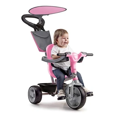 Image de FEBER Baby Plus, tricycle rose émettant de la musique et des lumières, léger facile d&#039;utilité, pour enfants 9 mois à 3 ans