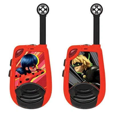 Image de Lexibook, Miraculous Ladybug Chat Noir, Talkies Walkies numériques portée 2 km pour Enfant, Fonction Morse Lumineux, Clip Ceinture, à Piles, Rouge, TW25MI