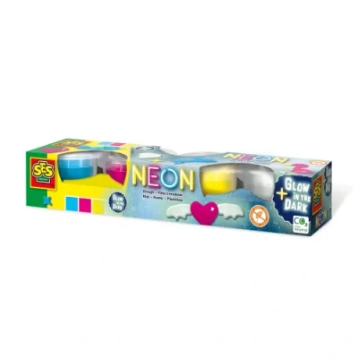 Image de Pâte à Modeler Fluo et brille dans le noir 4x90gr