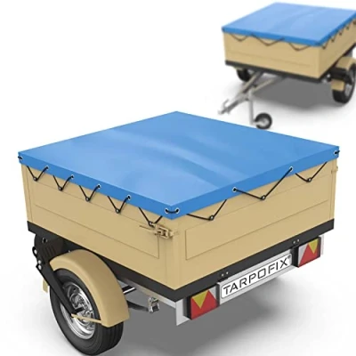 Image de Tarpofix® Bâche Protection Plate 130 x 105 7,5 cm avec Corde de remorque renforcée en PVC Bache pour Divers modèles remorques Voitures 350kg &amp; 500kg FP DDR