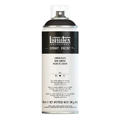 Image de Peinture en bombe aérosol LIQUITEX 02454 Noir carbone 400 ml Couvre environ 2 m²