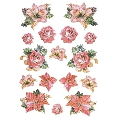 Image de Feuille d&#039;autocollants 3D en relief Autocollant Qualité supérieure gaufré avec effet DIN A4 différents motifs (fleurs 1)