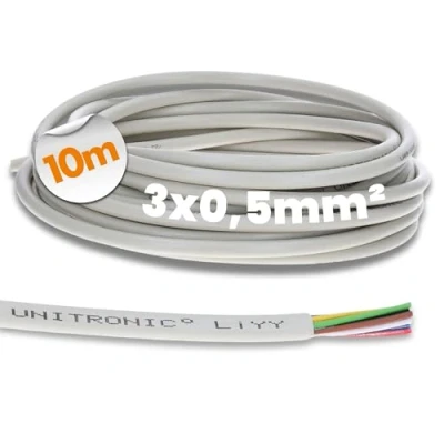 Image de Lapp Câble de commande LiYY 0028503 10 m 3 x 0,5 mm² données d&#039;extension LED signal fils sonnette