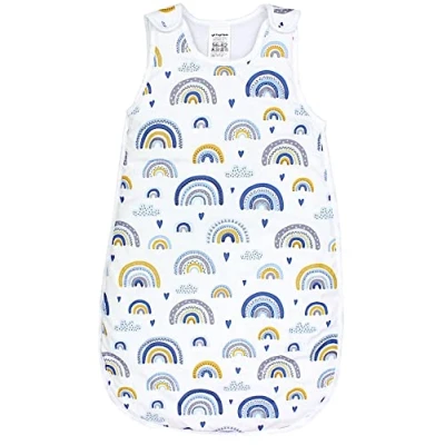 Image de TupTam Gigoteuse Bébé 2.5 TOG Turbulette Toutes Saisons Sans Manches avec Fermeture Éclair Latérale, Arc en ciel/bleu, 68 74