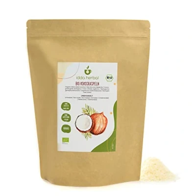 Image de Noix de Coco Desséchée Biologique (1kg), Non Sucrée et Torréfiée, Flocons Culture Biologique, 100% Naturelle Pure, Végétalienne