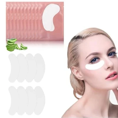Image de Patchs Extensions de Cils, Coussinets d&#039;Extensions 50 paires Hydrogel d&#039;extension cils sous les yeux patch Pour autocollant outil maquillage Cils(rose)