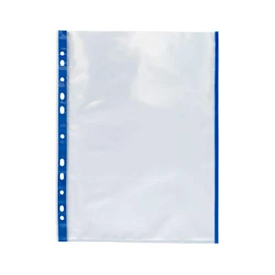 Image de Grafoplas 5501130 Pochettes en polypropylène avec indicateur de couleur Bleu A4