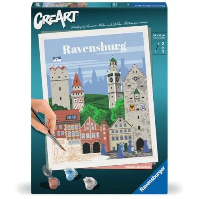 Image de Ravensburger Paysage Urbain CreArt 23685 Peinture par numéros Colorful partir de 12 Jubilé 50 Ans Triangle Bleu, Blanc, Centre