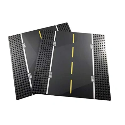 Image de Apostrophe Games Classiques Plaques de Base Blocs Construction Compatibles avec Toutes Les Grandes Marques (2X Route Droite)