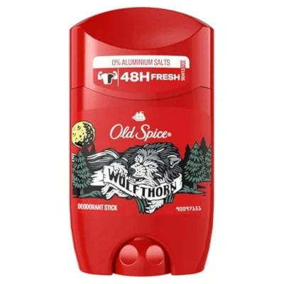 Image de Old Spice Wolfthorn Déodorant en stick pour homme, 50 ml, fraîcheur 48 h, parfum longue durée, 0% sels d&#039;aluminium, ne tache pas sur le noir et blanc, fabriqué à partir de 50% plastique