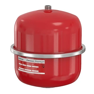 Image de Flamco Flexcon Premium 12 Litres 1,0/3 Bar Vase d&#039;Expansion à Membrane Fixe pour Installations en Circuit Fermé et de Chauffage Climatisation Réfrigération, Rouge, Garantie 15 ans 16915