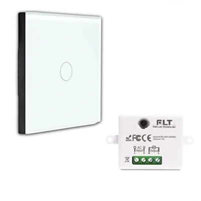 Image de KIT interrupteur sans fil 1 Télécommande murale + Mini récepteur encastrable Va et vient travaux Commande à distance commutateur radio RF