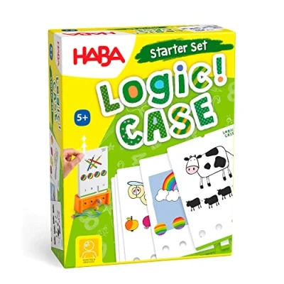 Image de HABA LogiCASE Starter Set 5+ Jeu d&#039;énigmes et de logique Voyage en Avion, Voiture, Train Solo Petit Format 5 Ans + 306120, Coloré