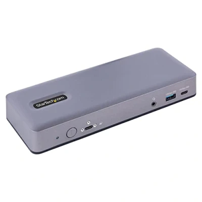 Image de StarTech.com Station d&#039;Accueil USB C Hub Multi Moniteur HDMI/DP/DP Alt Mode 3x 4K30 / 2x 4K60 Dock 7 ports 60W Power Delivery 3.0 GbE 3.5 Audio Universelle Neuf