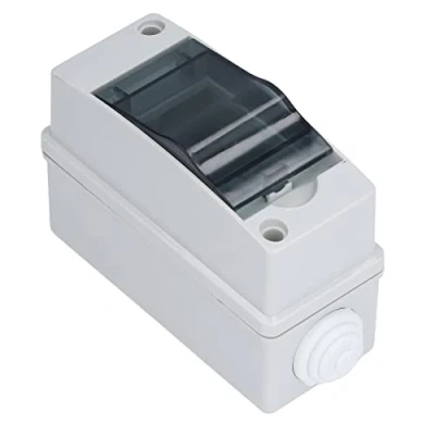 Image de 2 Voies Boîte de Protection Distribution, 4,9 X 2,2 3,5 Pouces IP66 Couvercle Transparent Etanche Boîtes Jonction Distribution Extérieure à Rail Din pour Disjoncteur Mural Extérieur Intérieur