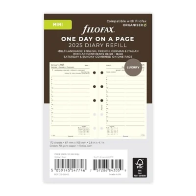 Image de Mini jour par page coton crème 4 langues 2025