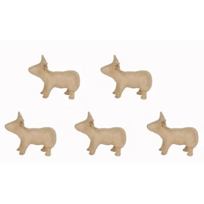 Image de Décopatch AP174Cpack Un lot de 5 supports en papier brun pulpé 11,5x5,5x8,5 cm, Bœuf