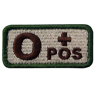 Image de Tactique Type O Positif Groupe sanguin emblème Brodé Fastener à Crochet et Boucle Patch, Multitan