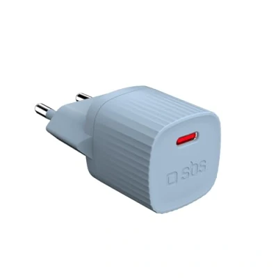 Image de SBS Chargeur avec matériaux recyclés GRS, Port USB C, 25 Watts, Prise européenne, éco Responsable, idéal pour Smartphones Android, iPhone, Tablette, écouteurs, Enceinte, Montre connectée