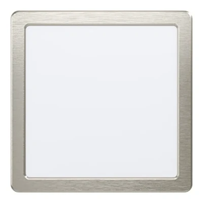 Image de EGLO Spot LED encastrable Fueva 5, 21,6 cm, luminaire encastré plat en acier nickel mat avec surface lumineuse plastique blanc, lampe plafond blanc neutre, profondeur d’installation 26 mm