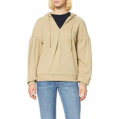 Image de NA KD Buttoned Detail Sweater Maillot de survêtement, Ecru, M Femme