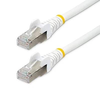 Image de StarTech.com Câble Ethernet CAT6A 1,5m Low Smoke Zero Halogen (LSZH), 10 Gigabit 500MHz 100W PoE RJ45 S/FTP Cordon Réseau Snagless Blanc (NLWH 150 PATCH)