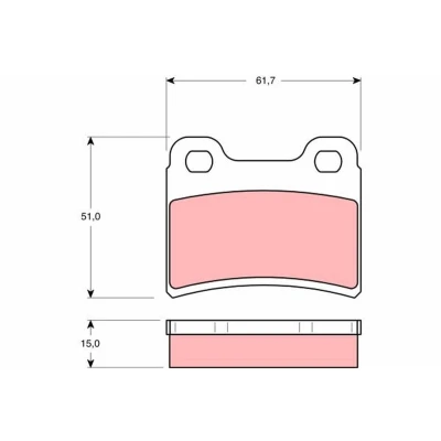 Image de TRW GDB1124 Jeu de plaquettes frein non préparé pour indicateur d&#039;usure FORD: Escort 6, 6 Kombi, 5, KIA: Shuma I 3/5 portes
