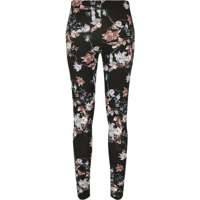 Image de Urban Classics SOFT AOP Legging, Femme, Taille: 4XL, Blacksoftflower