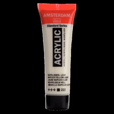 Image de AMSTERDAM Standard Series Colores Acrílicos Tubo 20 ML Amarillo Nápoles Claro 222 (17042220), Multicolor
